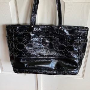 Coach Black Stitched Diaper Bag